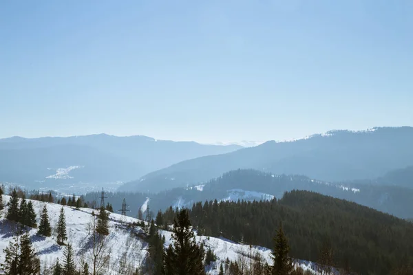 Vista Panorámica Las Montañas Temporada Invierno Yaremche — Foto de Stock