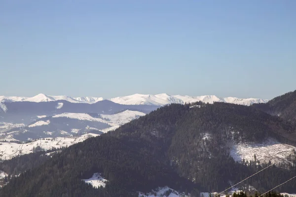 Pintoresca Vista Las Montañas Cerca Verhovyna Temporada Invierno —  Fotos de Stock