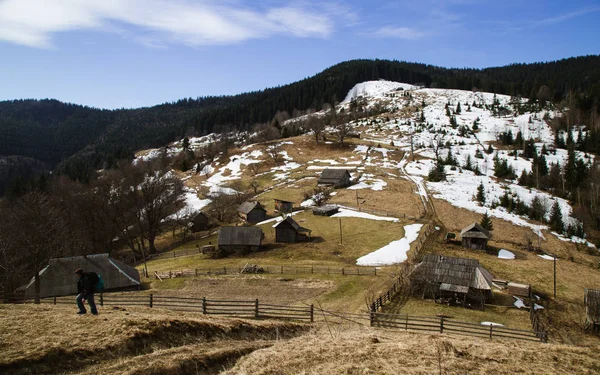 Traditionele Architectuur Van Kryvorivnya Dorp Oekraïne — Stockfoto