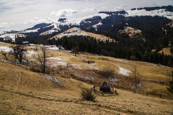 spring landscape near Synytsi, Verhovyna village