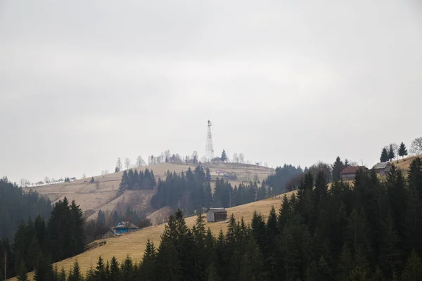 Scenic View Mountains Synytsi Daytime Verhovyna Village — Stock Photo, Image