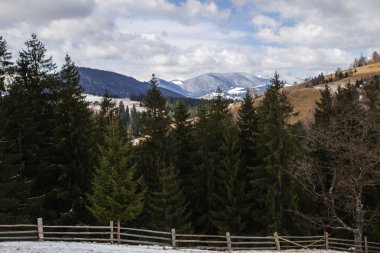 Slupeyka yakın kış peyzaj, Verhovyna Köyü