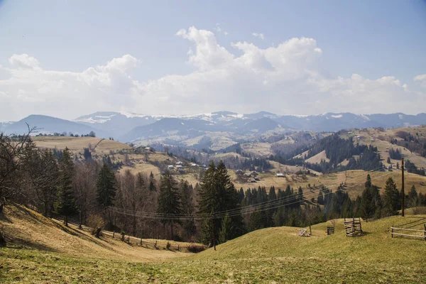 Letecký Pohled Vesnici Holovy Dne Ukrajina — Stock fotografie