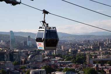 cityscape and cable car at Tbilisi
