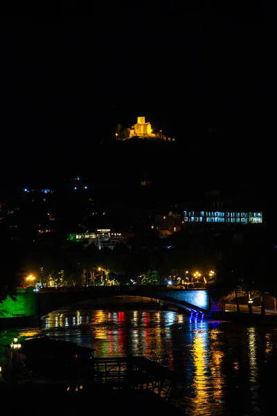 Visão Noturna Cidade Tbilisi Geórgia — Fotografia de Stock