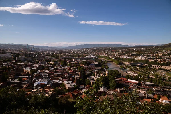 Gündüz Tiflis Şehir Havadan Görünümü — Stok fotoğraf