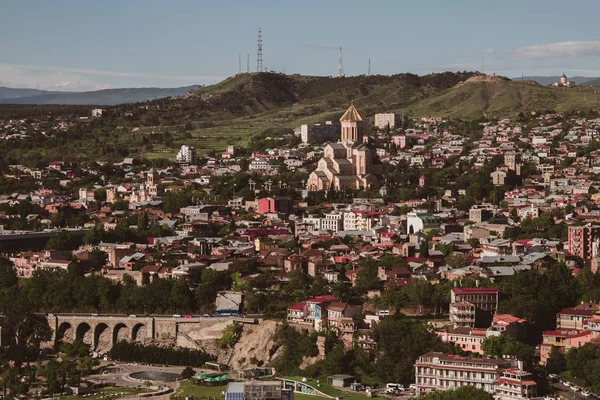 Gündüz Tiflis Şehir Havadan Görünümü — Stok fotoğraf
