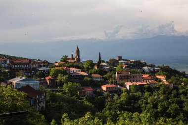 Signagi şehir mimarisi nin görünümü, Gürcistan