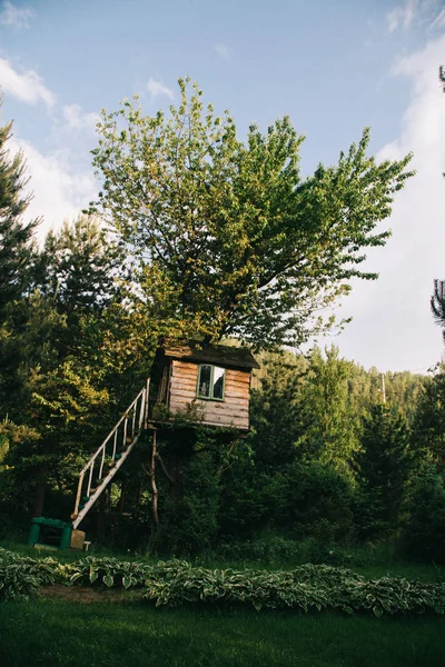 Vue Maison Bois Yaremche Ukraine — Photo