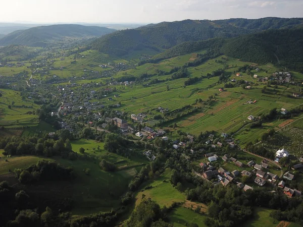 Letecký Pohled Město Yaremche Dne Ukrajina — Stock fotografie