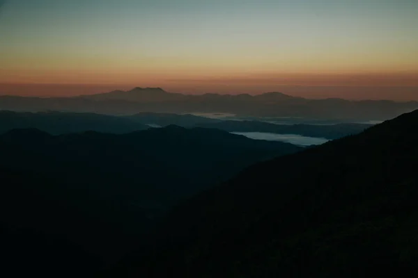 Natural Landscape Mountains Sunrise Background Marmarosy Border Ukraine Romania — Stock Photo, Image