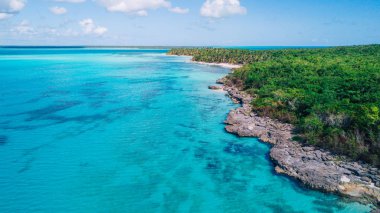 Saona Adası Punta Cana, Dominik Cumhuriyeti için hava dron görünümü