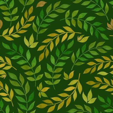 Suluboya yaprak yeşil doku, sorunsuz doku