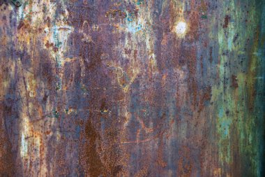 renkli paslı metal demir plaka grunge duvar arka plan zemin yüzeyi