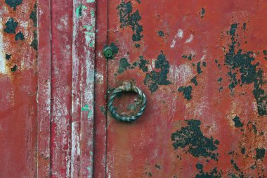 renkli paslı metal demir plaka grunge duvar arka plan zemin yüzeyi