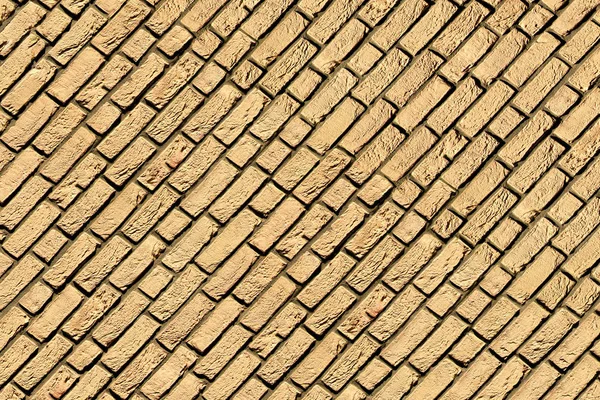 Beige Light Brown Brick Bricks Stone Mortar Stucco Wall Background — Stock Photo, Image