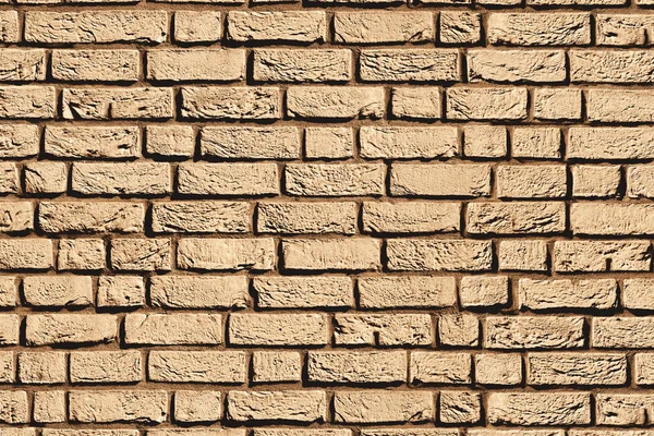 Beige Lichte Bruine Baksteen Bakstenen Stenen Mortel Gepleisterde Muur Achtergrond — Stockfoto