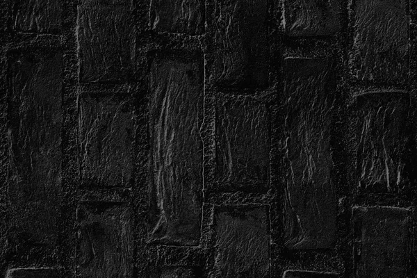 Black Bricks Stone Mortar Stucco Wall Ground Background Wallpaper Backdrop — Stock Photo, Image