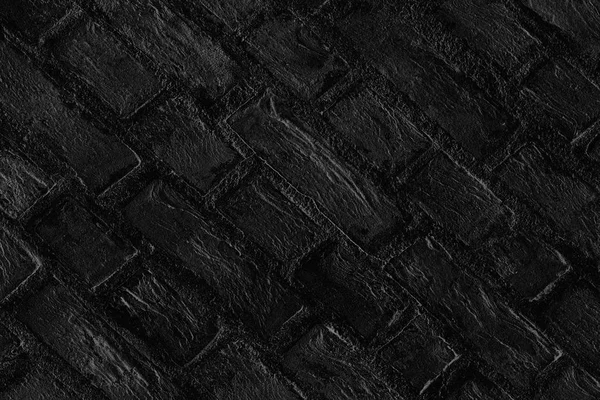 Schwarze Ziegel Stein Mörtel Stuck Wand Boden Hintergrund Hintergrund Oberfläche — Stockfoto