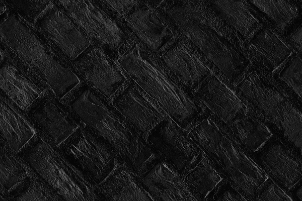 Schwarze Ziegel Stein Mörtel Stuck Wand Boden Hintergrund Hintergrund Oberfläche — Stockfoto