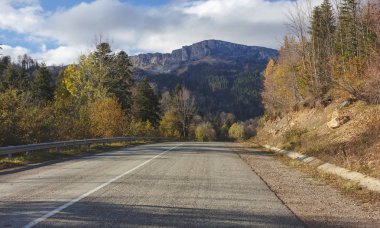 Dağ yolu orman sonbahar doğa on.