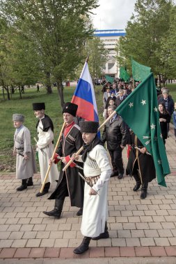 Maikop Adigeia Bölgesi,Rusya Federasyonu, 04.25.2017 : Ulusal bayrak tatili