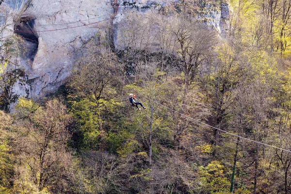 Maikop Adigeia Region Federação Russa 2018 Trolls Flying Mountain Precipice — Fotografia de Stock