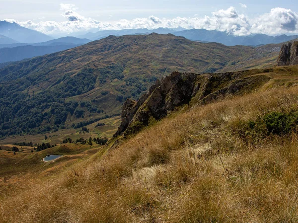 Panorama Berg Hösten Plats För Vila Och Resa Naturens Sköte — Stockfoto