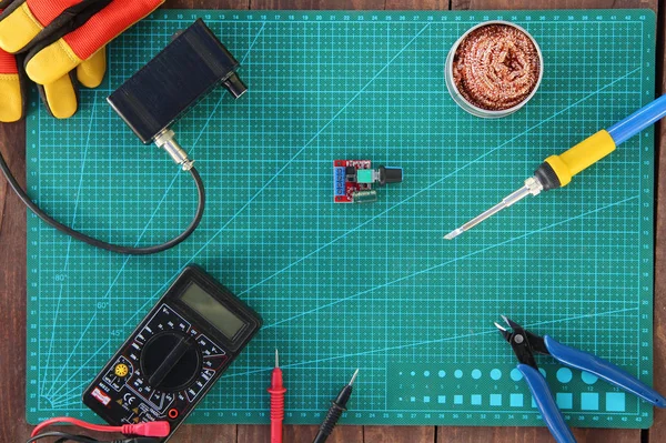 electronics repair tool on the table top view