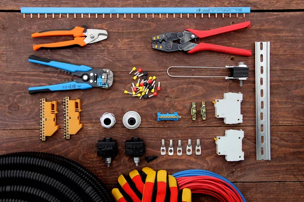 Top View Electrician Tools — Stock Photo, Image