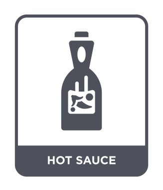 modaya uygun bir tasarım tarzı sıcak sos simgesi. acı sos simgesi beyaz arka plan üzerinde izole. acı sos vektör simgesi basit ve modern düz sembolü.