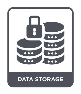 veri depolama simgesini modaya uygun bir tasarım tarzı. veri depolama simgesi beyaz arka plan üzerinde izole. veri depolama vektör simgesi basit ve modern düz sembolü.
