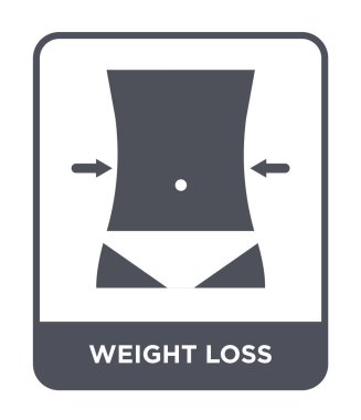 kilo kaybı simgesi modaya uygun bir tasarım tarzı. kilo kaybı simgesi beyaz arka plan üzerinde izole. kilo kaybı vektör simgesi basit ve modern düz sembolü.