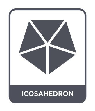 modaya uygun bir tasarım tarzı icosahedron simgesi. Beyaz arka plan üzerinde izole icosahedron simgesi. icosahedron vektör simgesi basit ve modern düz sembolü.