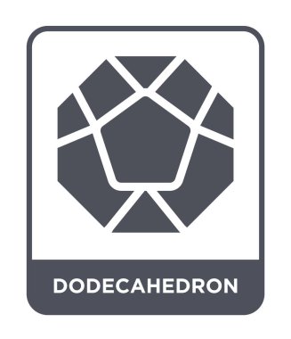 modaya uygun bir tasarım tarzı dodecahedron simgesi. Beyaz arka plan üzerinde izole dodecahedron simgesi. dodecahedron vektör simgesi basit ve modern düz sembolü.