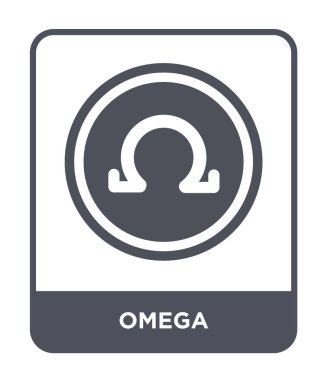 Omega simgesini modaya uygun bir tasarım tarzı. Beyaz arka plan üzerinde izole omega simgesini. Omega vektör simgesi basit ve modern düz simgesi web sitesi, mobil, logo, app, UI. Omega simge vektör çizim, Eps10.