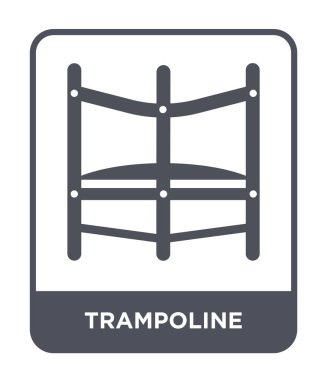 modaya uygun bir tasarım tarzı trambolin simgesi. Beyaz arka plan üzerinde izole trambolin simgesi. Trambolin vektör simgesi basit ve modern düz sembolü.