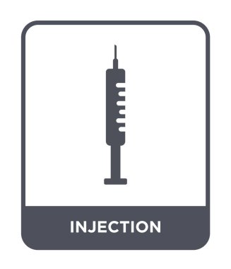 modaya uygun bir tasarım tarzı enjeksiyon simgesi. Beyaz arka plan üzerinde izole enjeksiyon simgesi. Enjeksiyon vektör simgesi basit ve modern düz sembolü.
