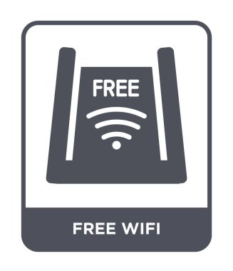 ücretsiz Wi-Fi simgesi modaya uygun bir tasarım tarzı. ücretsiz Wi-Fi simgesi beyaz arka plan üzerinde izole. ücretsiz Wi-Fi vektör simgesi basit ve modern düz sembolü.