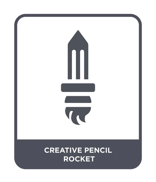 Kreative Bleistift Rakete Trendigen Design Stil Kreative Bleistift Rakete Symbol — Stockvektor