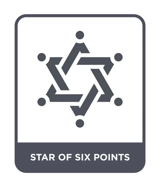 Estrella Seis Puntos Icono Estilo Diseño Moda Estrella Seis Puntos — Vector de stock