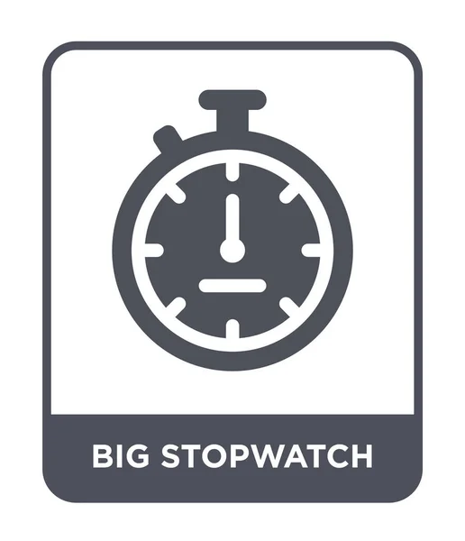 Grote Stopwatch Pictogram Trendy Stijl Grote Stopwatch Pictogram Geïsoleerd Een — Stockvector