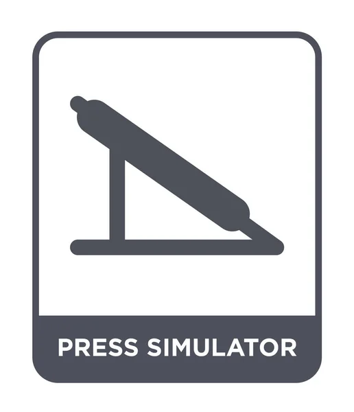 Tryck Simulator Ikonen Trendiga Designstil Tryck Simulator Ikonen Isolerad Vit — Stock vektor