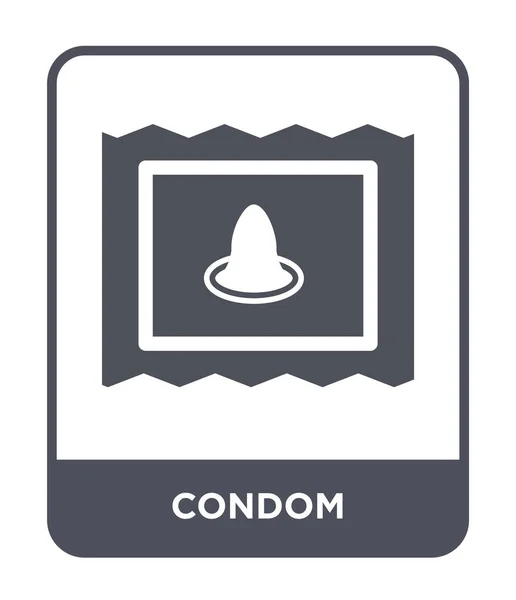 Condoom Pictogram Trendy Stijl Condoom Pictogram Geïsoleerd Een Witte Achtergrond — Stockvector