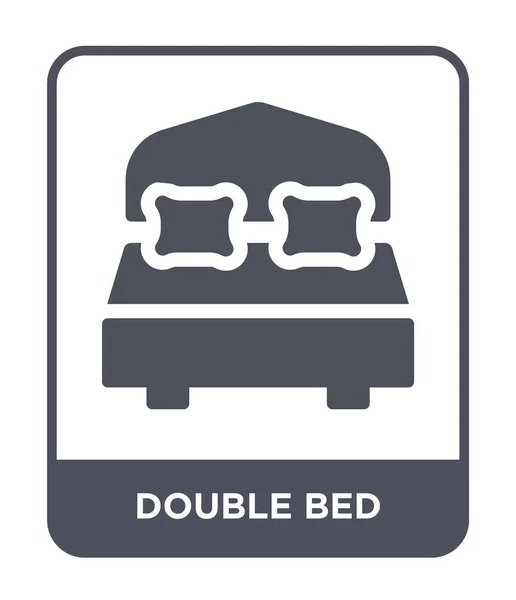 Doppelbett Ikone Trendigen Design Stil Doppelbett Symbol Isoliert Auf Weißem — Stockvektor