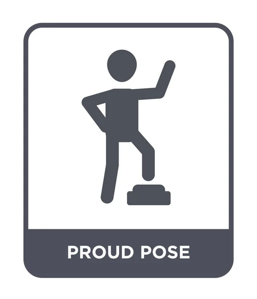 Proud pose icon in trendy design style. proud pose icon isolated on white b...