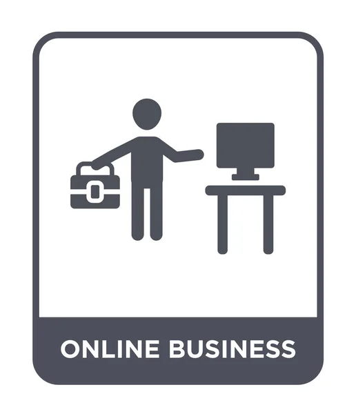 Online Bedrijf Pictogram Trendy Stijl Online Bedrijf Pictogram Geïsoleerd Een — Stockvector