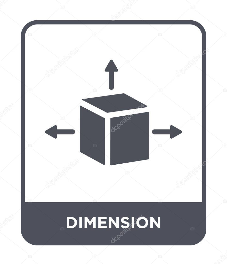 Dimension icon in trendy design style. dimension icon isolated on white background. dimension vector icon simple and modern flat symbol.