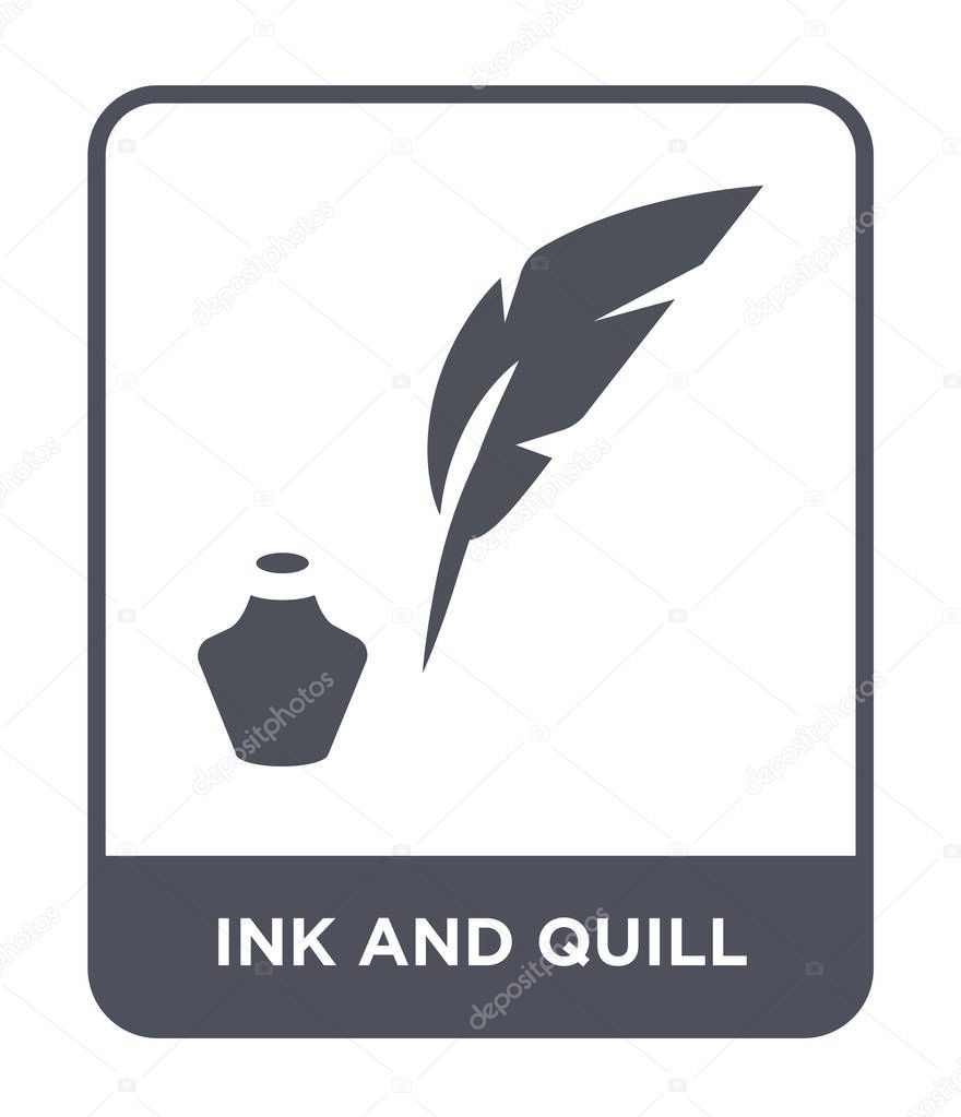 ink and quill icon in trendy design style. ink and quill icon isolated on white background. ink and quill vector icon simple and modern flat symbol.