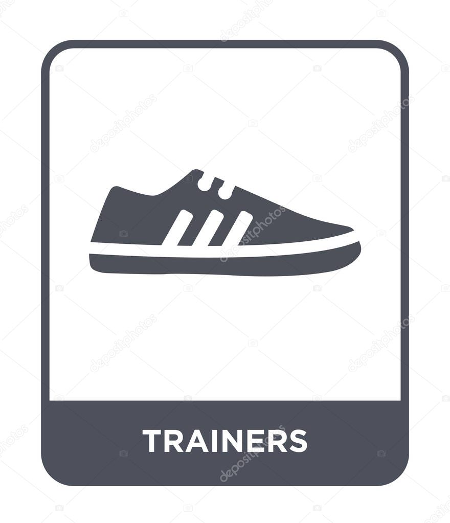 Trainers icon in trendy design style. trainers icon isolated on white background. trainers vector icon simple and modern flat symbol.